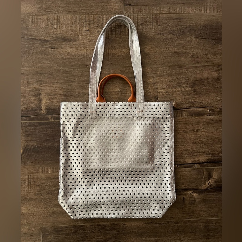 Clare V. Micheline tote in Silver